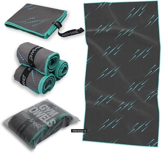 Gym Microfiber Towel Set (16x30 inches)- Cotton Candy Blue Color 3 Pack