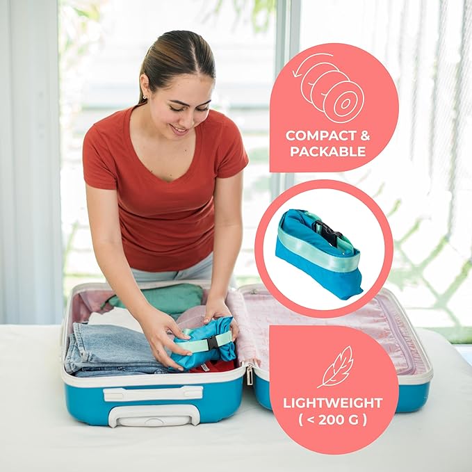 Packable Multipurpose Backpack, Water Resistant, Aqua