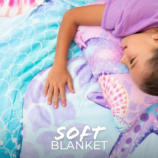 Mermaid Soft Blanket, Cozy & Plush Fleece, 50x60, Aqua.