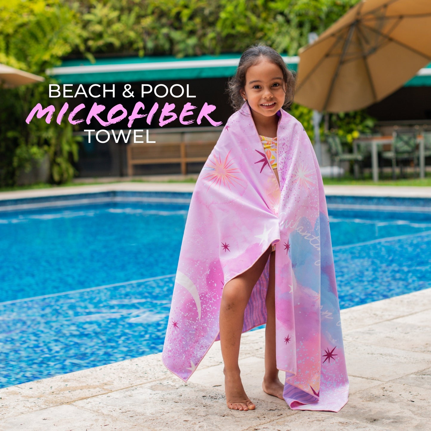 Mermaid Quick-Dry Beach Towel, 30" x 60", Pink